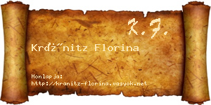 Kránitz Florina névjegykártya